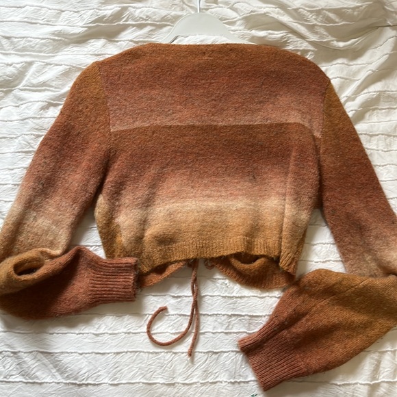 Juniper blu orange autumn cropped knit sweater - Picture 3 of 3